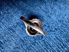 VTG Art Deco Garnet Oval Sterling Silver 925 Cocktail Ring Prong Setting Size 8