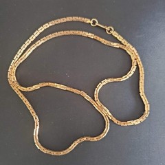 Sarah Coventry VTG Gold Tone Brick Link Chain Necklace 24 Inch Patent 3427691