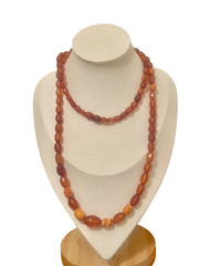 🔥Antique Vintage Genuine Amber Necklace Beads On String Butterscotch Egg Yolk36