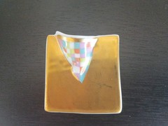 24kt Gold Glazed Porcelain 1980s Germany Hallmarked Rosenthal Brooch Modern Art