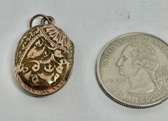 Victorian Rolled Gold Engraved Flowers & Leaf Each Side Different Design Locket