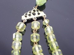 Vintage West Germany Multi Strand Green Bead Necklace 16.5–18″