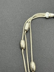 8″ Vintage Sterling Silver Multi Strand Bead Bracelet 6 Grams C25