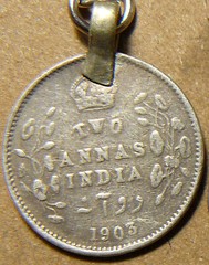 BRITISH RAJ COIN EARRINGS_2 SILVER ANNA_HYPOALLERGENIC WIRES_KING ED VII_1903&06