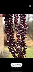 Vntg Almandine Bohemian Red Garnet Nugget Chuck Opera Length 34”Necklace