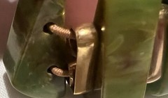 Vintage Green Marbled Chunky Bakelite Expandable Bracelet