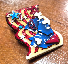 House Pins by Lucinda USA Patriotic 4th of July American Flag Pin / Brooch