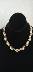 Vintage Trifari crystal gold tone choker necklace good vintage condition 17″.