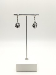 Vintage Sterling Silver Filigree Sphere Ball Leverback Dangle Earrings 3.6g #08