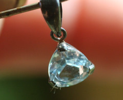 925 Sterling Silver Blue Topaz Pendant Light Sky Blue Faceted Gemstone