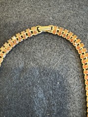 RARE Vintage Albert Weiss Cats Eye 19” Necklace Earring Set 1950’s
