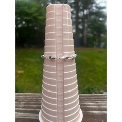 Sterling Silver 925 Marquise Puffed Link Bracelet Minimalist 6.75-7.75in