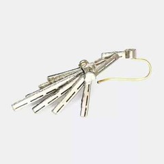Art Deco Style Lab Created Diamond & Sapphire Dangle Earrings 14k White Gold FN