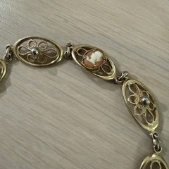Vintage AMCO Cameo Filigree 1/20 14k Gold Filled Bracelet 7”