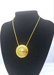LANVIN PARIS Vintage Gold color Necklace Cone type