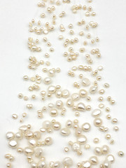 Floating Fresh Water White Pearls 3+ Strands ST Rhinestone Clasp 17″ Neckace