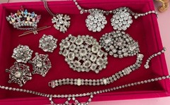 B David brooch and unsigned brooches earrings necklaces bling