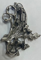 Vintage Beautiful KC Kenneth Cole Brooch Silver Tone