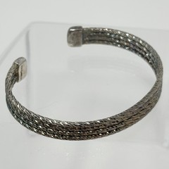 Vintage Bohemian Sterling Silver 925 Italy Woven Open Cuff Bracelet 7” 13.2g