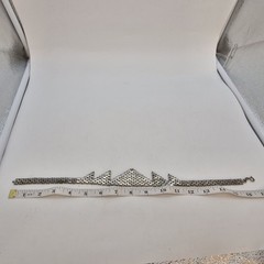 Jakob Bengel Germany Art Deco Chrome Necklace Brickwork Fashion Modernist 16.5″