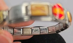 Vintage Italian Charm Bracelet 9mm Stainless Steel Pink Floyd BMW Route 66 Y2K