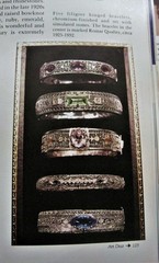1920s Deco Filigree Bracelet JH PECKHAM Hinged Bangle Amethyst Paste Rhodium