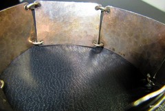 VTG Mid Century Modern Artisan Panel Bracelet Industrial Machine Age Brutalist