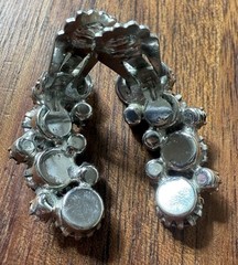 VTG Karu Rhinestone Purple Clear Demi Pasture Set Clip On Earrings Brooch Pin