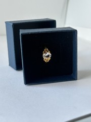 Vintage Clear Cubic Zirconia Ring Gold Plated Womens Size 7