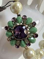 VTG CAROL LEE FAUX PEARL AMETHYST TURQUOISE BEADS 16” NECKLACE WITH TAG READ!