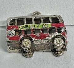 Vintage Get it at HARRODS. Doubledecker Bus No # Sterling Bracelet Charm
