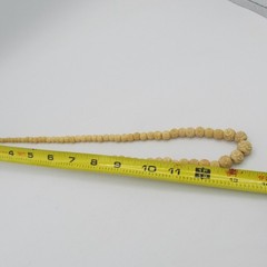 Vintage Hand Carved Celluloid Cream Tone Bead Necklace 26 in Long