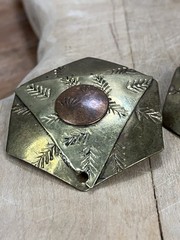 Vintage modernist copper brass mixed earrings jewelry