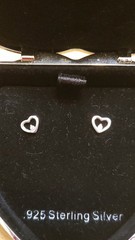 VTG Things Remembered Pink Cubic Zirconia Sterling Silver 925 Heart Earrings