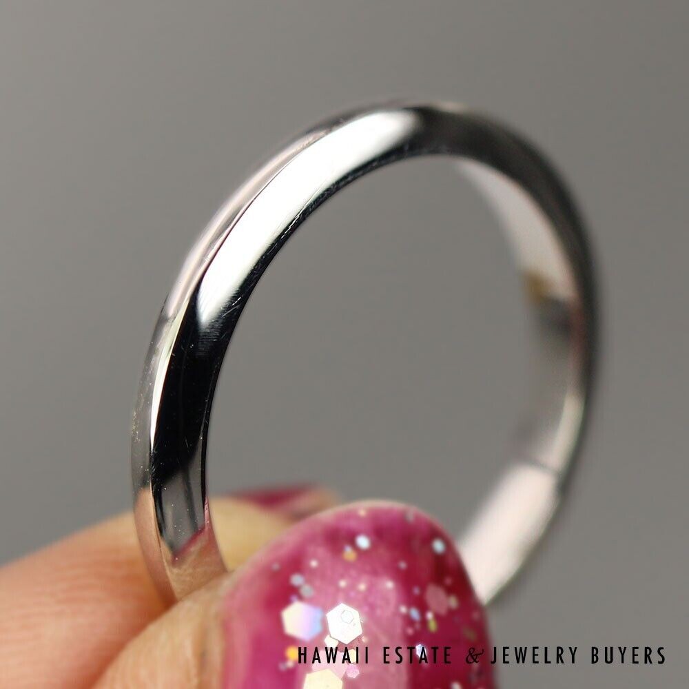 Cartier Platinum 2.5mm Declaration Beveled Edge Band Ring Size 5