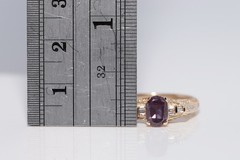 Vintage Circa 1990s 14k Gold Natural Diamond And Oval Cut Tourmaline Ring