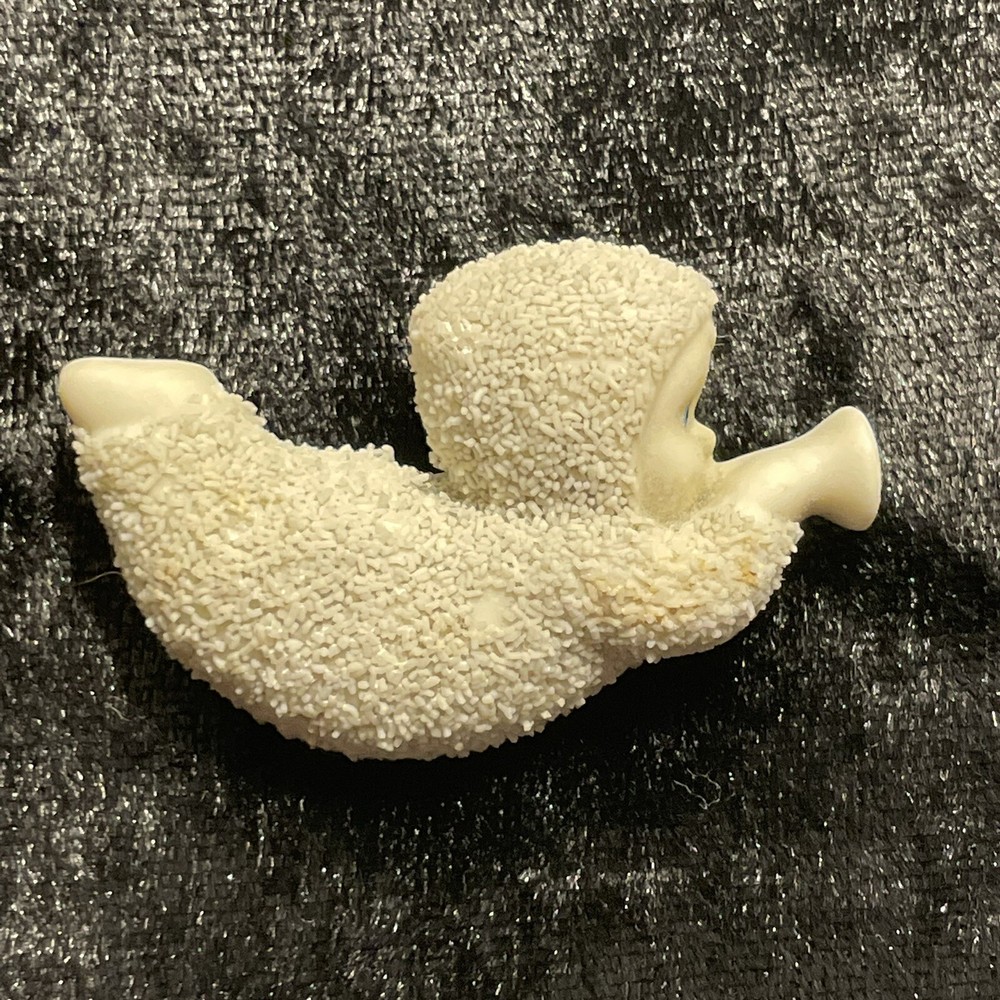 Vintage Department 56 Snow Baby with Horn Statement Brooch Pin 1 3/4″ Long