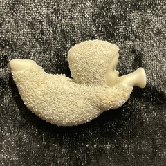 Vintage Department 56 Snow Baby with Horn Statement Brooch Pin 1 3/4″ Long