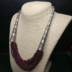 Vintage Jewelry Almandine Garnet Natural Stone Multiple Beads Strands. 8950