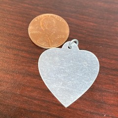 Vtg Unsigned Aluminum Sweetheart Heart Tag Charm or Pendant NO Engraving BLANK