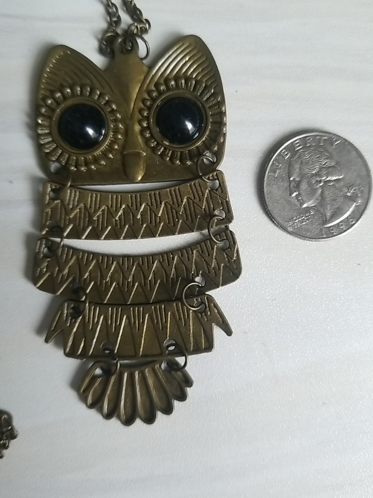 vintage articulated owl pendant necklace (Brand new)