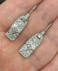 3.85Ct Art Deco Style Lab Created Diamond Wedding 14K White Gold Finish Earrings