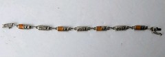 Vintage 925 Sterling Silver Peruvian Llama Orange Inlay Pendant Necklace…