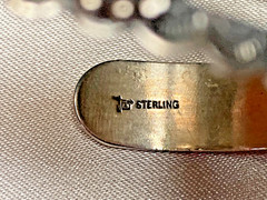 Fred Harvey Era Bell Trading Post Turquoise Three Stone Sterling Cuff Bracelet