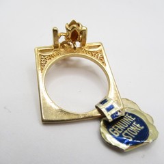 Tiger Eye Vintage Gemstone Ring w Tags Square Shape Size 8.25 Modernist