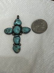 Vintage Kingsman Turquoise Cross Pendant
