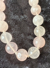 Vintage Rose Quartz 18 in Necklace w 12mm beads & matching 10 mm post earrings