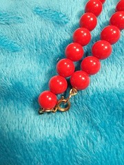 Vintage Red Bead Necklace 1950’s 1960’s Costume Jewelry Excellent Pre-Owned