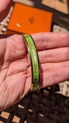 Vintage Rare Hermès Clic Clac-Style Enamel Bangle & Box