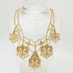 Stunning 24k gold plated chandellier necklace by Larisa Barrera